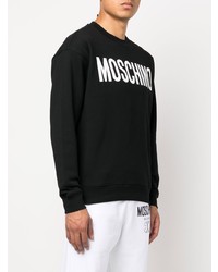 Sweat-shirt imprimé noir et blanc Moschino