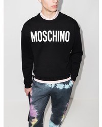 Sweat-shirt imprimé noir et blanc Moschino