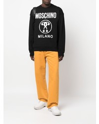 Sweat-shirt imprimé noir et blanc Moschino