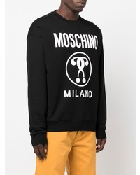 Sweat-shirt imprimé noir et blanc Moschino