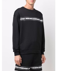 Sweat-shirt imprimé noir et blanc Moschino