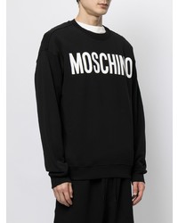 Sweat-shirt imprimé noir et blanc Moschino