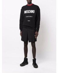 Sweat-shirt imprimé noir et blanc Moschino