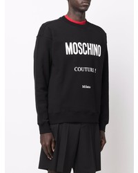 Sweat-shirt imprimé noir et blanc Moschino