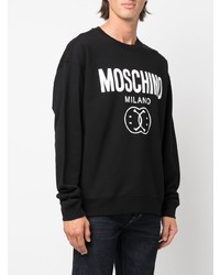 Sweat-shirt imprimé noir et blanc Moschino