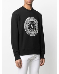 Sweat-shirt imprimé noir et blanc VERSACE JEANS COUTURE