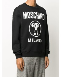 Sweat-shirt imprimé noir et blanc Moschino