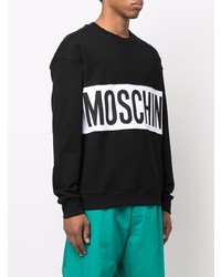 Sweat-shirt imprimé noir et blanc Moschino