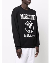 Sweat-shirt imprimé noir et blanc Moschino