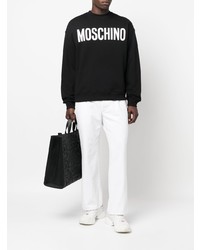 Sweat-shirt imprimé noir et blanc Moschino