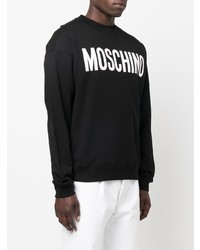 Sweat-shirt imprimé noir et blanc Moschino