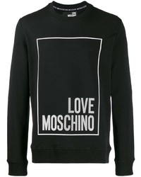 Sweat-shirt imprimé noir et blanc Love Moschino