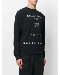 Sweat-shirt imprimé noir et blanc McQ Alexander McQueen