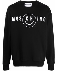 Sweat-shirt imprimé noir et blanc Moschino
