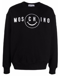 Sweat-shirt imprimé noir et blanc Moschino