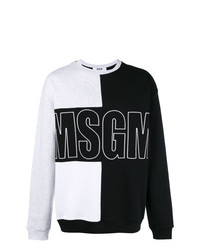 Sweat-shirt imprimé noir et blanc MSGM