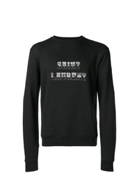 Sweat-shirt imprimé noir et blanc Saint Laurent