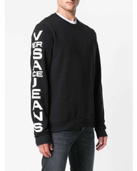 Sweat-shirt imprimé noir et blanc Versace Jeans