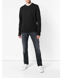 Sweat-shirt imprimé noir et blanc Versace Jeans