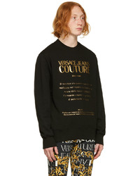 Sweat-shirt imprimé noir et doré VERSACE JEANS COUTURE