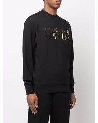 Sweat-shirt imprimé noir et doré VERSACE JEANS COUTURE