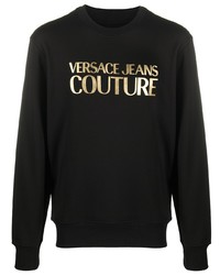 Sweat-shirt imprimé noir et doré VERSACE JEANS COUTURE
