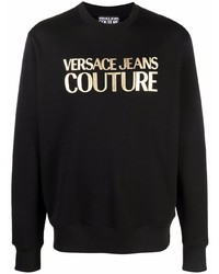 Sweat-shirt imprimé noir et doré VERSACE JEANS COUTURE