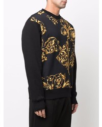 Sweat-shirt imprimé noir VERSACE JEANS COUTURE