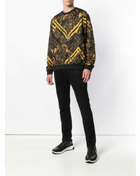 Sweat-shirt imprimé noir Versace Jeans