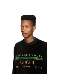 Sweat-shirt imprimé noir Gucci