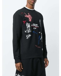 Sweat-shirt imprimé noir McQ Alexander McQueen