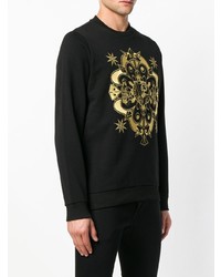 Sweat-shirt imprimé noir Versace Jeans