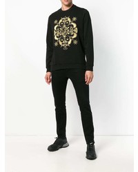 Sweat-shirt imprimé noir Versace Jeans