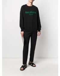 Sweat-shirt imprimé noir Balmain