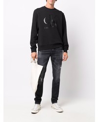 Sweat-shirt imprimé noir Calvin Klein Jeans
