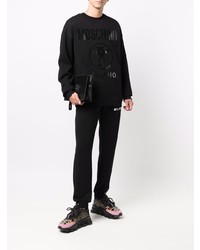 Sweat-shirt imprimé noir Moschino