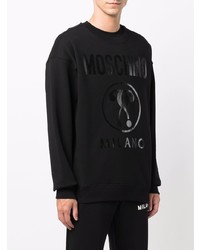 Sweat-shirt imprimé noir Moschino