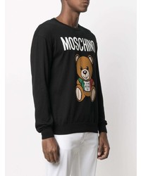 Sweat-shirt imprimé noir Moschino