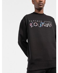 Sweat-shirt imprimé noir VERSACE JEANS COUTURE