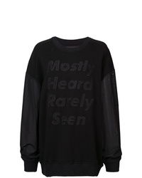 Sweat-shirt imprimé noir Mostly Heard Rarely Seen