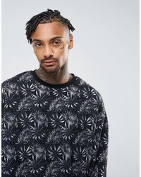 Sweat-shirt imprimé noir Asos