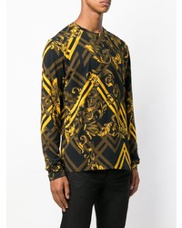 Sweat-shirt imprimé noir Versace Jeans