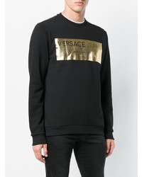 Sweat-shirt imprimé noir Versace Jeans