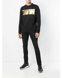 Sweat-shirt imprimé noir Versace Jeans