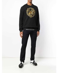 Sweat-shirt imprimé noir Versace Jeans