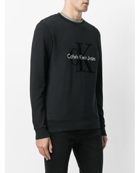 Sweat-shirt imprimé noir Calvin Klein Jeans