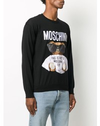 Sweat-shirt imprimé noir Moschino