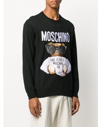 Sweat-shirt imprimé noir Moschino