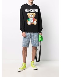 Sweat-shirt imprimé noir Moschino