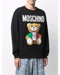 Sweat-shirt imprimé noir Moschino